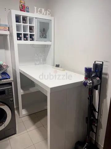 Bar Table with Storage Shelves