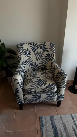Pan Emirates Armchair with Leaf Print - Good Condition