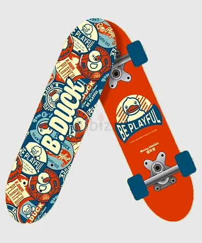 B.Duck Skateboard for Beginners - Four Wheel Street Brushing Board -7 Layer Maple Wood Beginner 31in