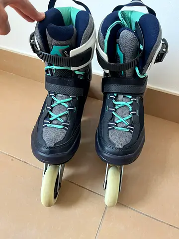 FOR SALE — Adult Blue Inline Roller Skates (Very Good Condition)
