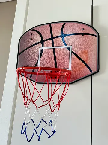 Basketball hoop door mount