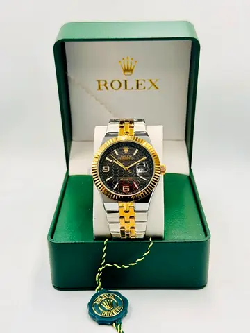 Rolex two-tone mens wristwatch with box
