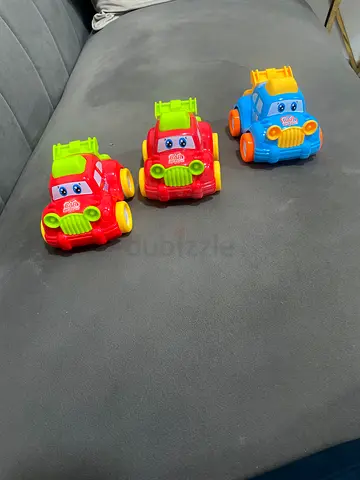 Set of 3 Push Pull Plastic Toy Trucks for Toddlers - Good Used Condition