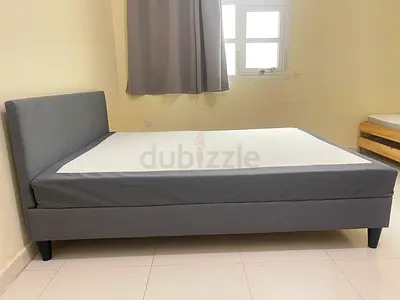 Grey Divan Bed 160x200 cm - Firm Support. From ikea matching to the mattress and protector