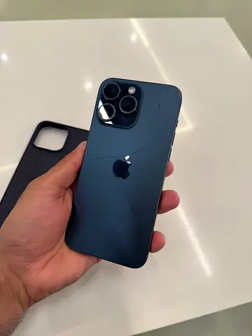 iPhone 15 Pro Max  256GB TDRA - Blue Titanium (Used) with Case, Minor Back Glass Crack