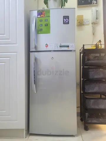 Silver Double-Door Refrigerator - Good Working Condition