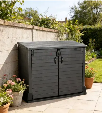 Outdoor Storage Shed/Deck Box - Large Weatherproof Plastic Cabinet