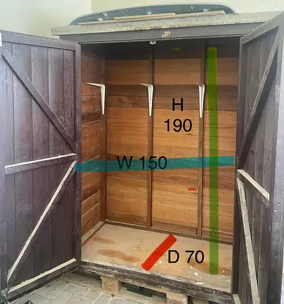 Wooden Storage shed, Solid unit.