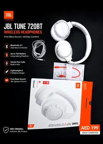 Brand new original JBL Tune 720BT Wireless Headphones - White