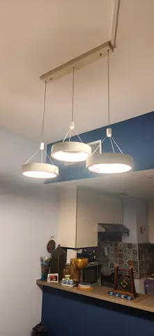 Modern 3-Light White Pendant Ceiling Lamp - Good Condition