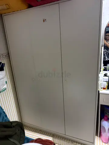 Three Door White Wooden Wardrobe