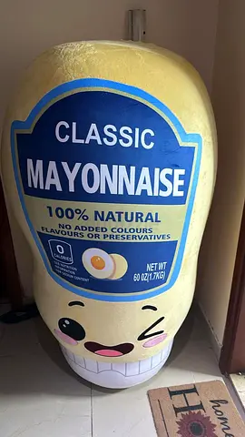 Giant Plush Mayonnaise Bottle Toy with Large Cyndaquil Plush Toy - Soft, Cute Decorative Cushion