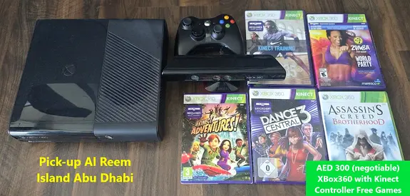 Xbox 360 Console 500 GB with Kinect, Controller and Games - Good Condition Original Box