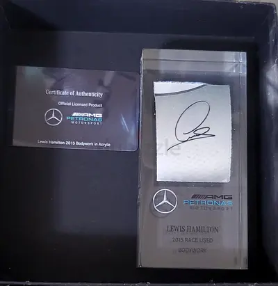 Lewis Hamilton 2015 Mercedes AMG Petronas Race Used Bodywork with COA