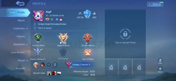 Mobile legends account for sale