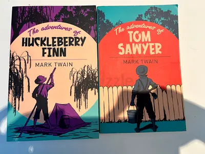 The Adventures of Huckleberry Finn  The Adventures of Tom Sawyer by Mark Twain (Set of 2)-25 each