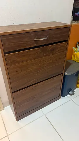 Wooden Shoe Storage Cabinet with Top Drawer (8 pairs)
