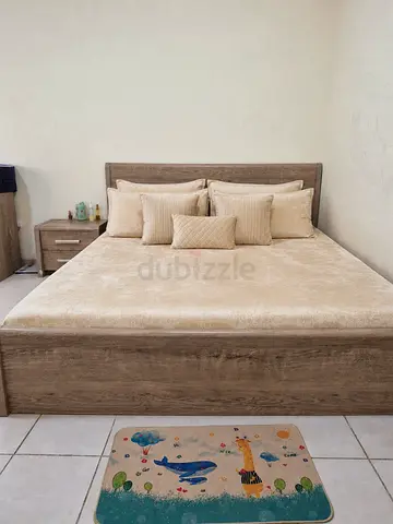 Moving out sale - Double bed with 2 side stools for sale