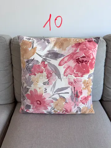 Floral Decorative Sofa Cushion Cover (Pink/Beige) - 45x45cm