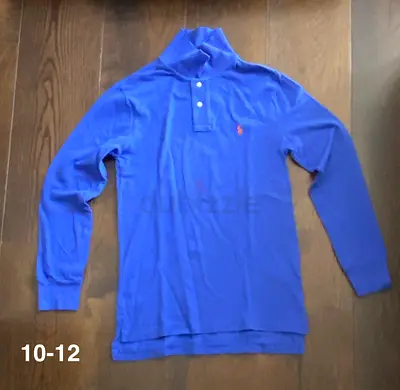 Ralph Lauren blue long-sleeve polo top - For kids aged 10-12
