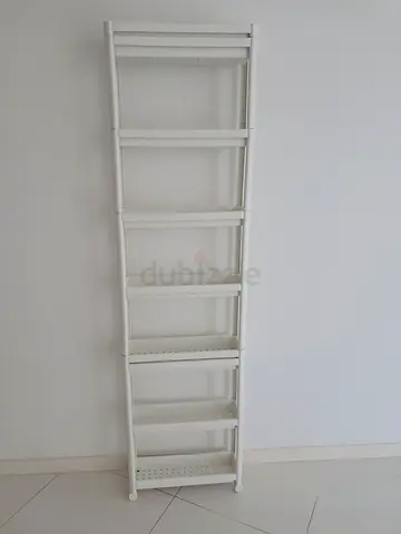 White Leaning Shelf Ladder - 7-Tier Adjustable Display Rack