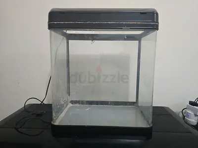 Used small fish aquarium tank with hood and light 36x38x26 cm