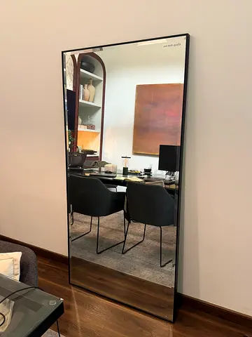 Modern Minimalist Full Length Floor Mirror with Black Frame