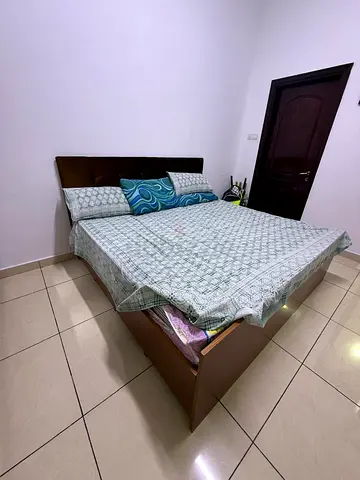 King size wooden bed with Mattress  - good condition