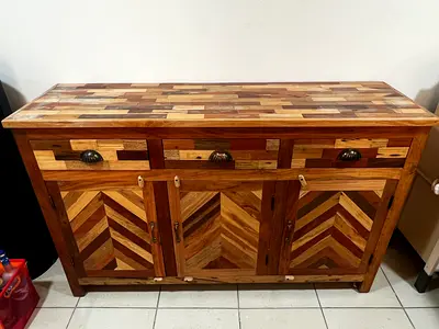 Handcrafted Solid Wood Console / Buffet Storage Cabinet