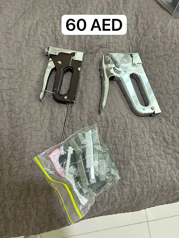 Handheld Staple Gun Set – 2 Metal Staplers + Assorted Staples (Used)