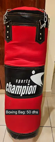 Used Champion Heavy Punching Bag - Red (Good Condition)