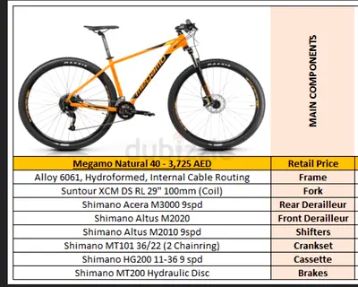 Megamo Natural 40 Mountain Bike - Shimano 9spd, Hydraulic Disc Brakes (Like New)
