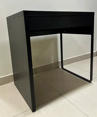 Black Compact Study/Computer Desk with Drawer + 2 chairs