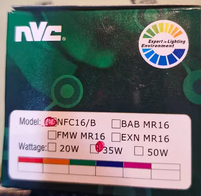 New/Unused- NVC MR16 12V Halogen Bulb Box (35W)