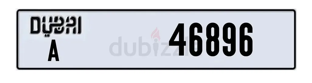 Dubai Number Plate A Code