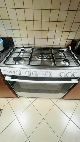 Stainless steel Gas Cooker 5-Burner, Gas Oven  Grill with Rotisserie, Wok Burner