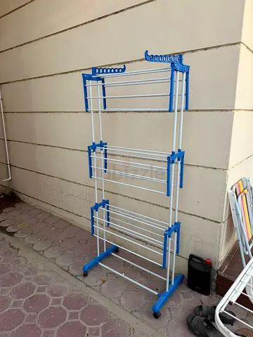 Foldable Multi-tier Clothes Drying Rack - Blue/White