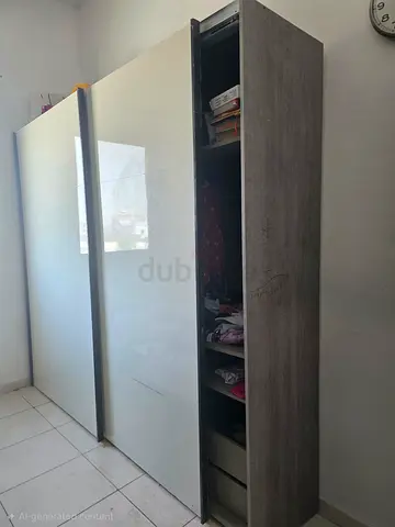 Deluxe Size Bed with Matress with Large Sliding Wardrobe