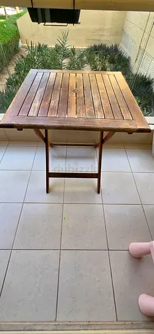 Wooden Folding Patio Table - Compact Square Outdoor Table