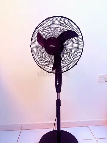 Black Krypton Pedestal Fan - Adjustable Height, Working