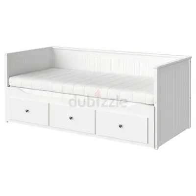 White Daybed with 3 Storage Drawers (Ikea-style)