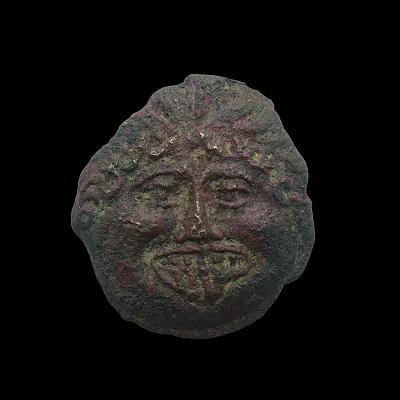 Greek Coin: Macedon, Neapolis Æ Drachm Circa 375–350 BC