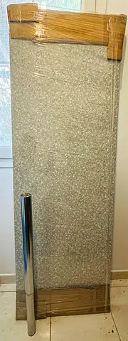 Kitchen counter island, wall-mount with one metal leg