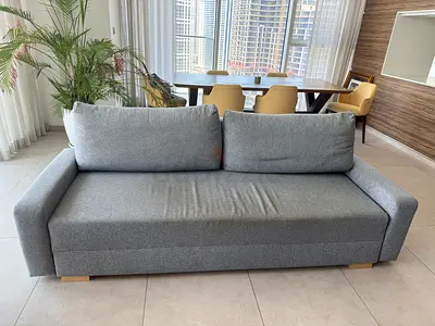Grey 3-Seater Sofa Bed in Good Condition