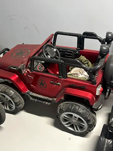 Red Kids Electric Ride-On Jeep - 2-Seater, Battery Powered