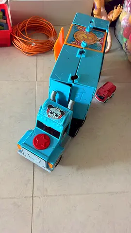 Blue plastic toy truck - large play vehicle