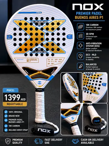 NOX Premier Padel Buenos Aires Pro - Brand New with Wrist Strap