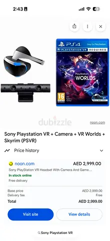 Sony PlayStation VR headset with Camera, VR Worlds, Skyrim PSVR (like new) OPEN TO OFFERS