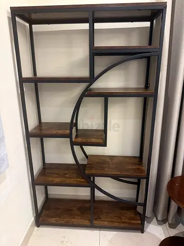 Modern Industrial Bookshelf with Arched Frame