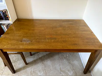 Solid Wood Dining Table - 2 chairs and one long chair, Good Condition